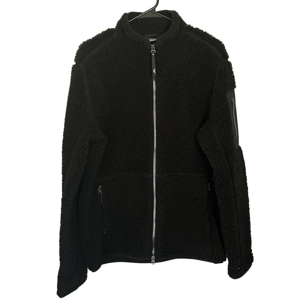 J.Lindeberg black fleece zip up men size large